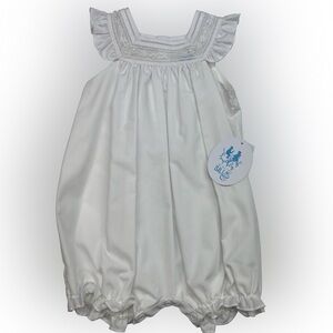 NWT Luli & Me White Ruffle Lace Inset Heirloom Bubble